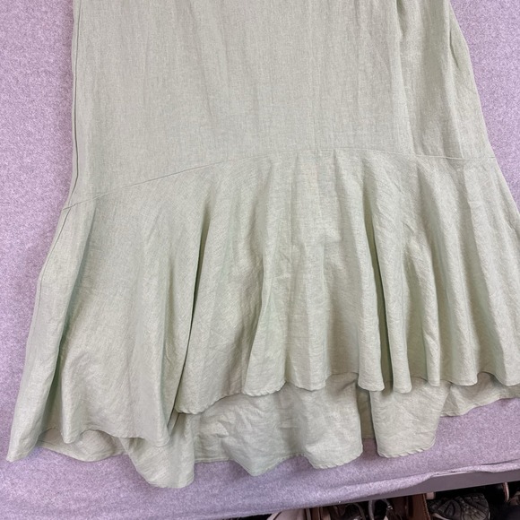 Cynthia rowley maxi dress womens small linen green sleeveless - Picture 5 of 9